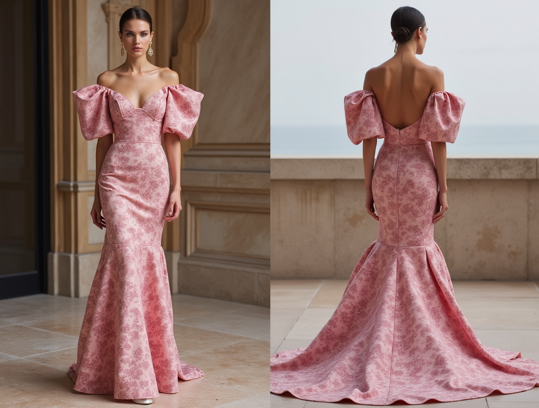Elegant Pink Evening Dress & Prom Dress with Bell Sleeves for a Unique Look