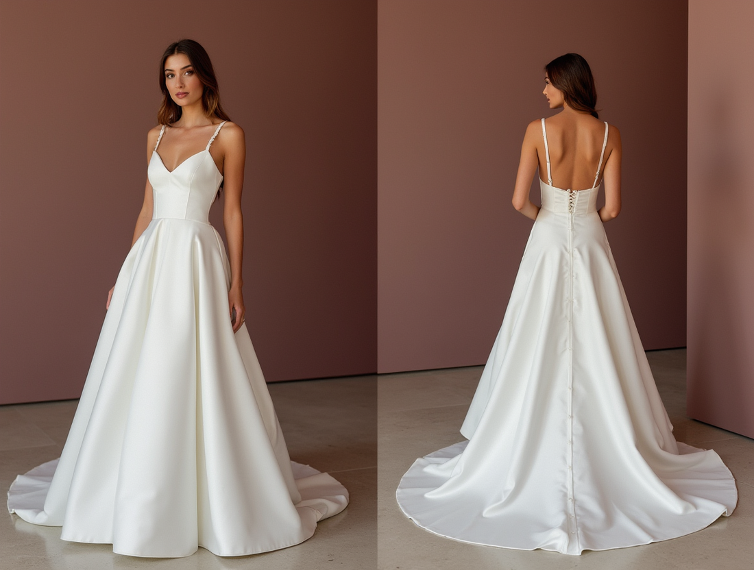 A-Line White Wedding Dress with a Structured Bodice and Flowy Skirt for Comfort