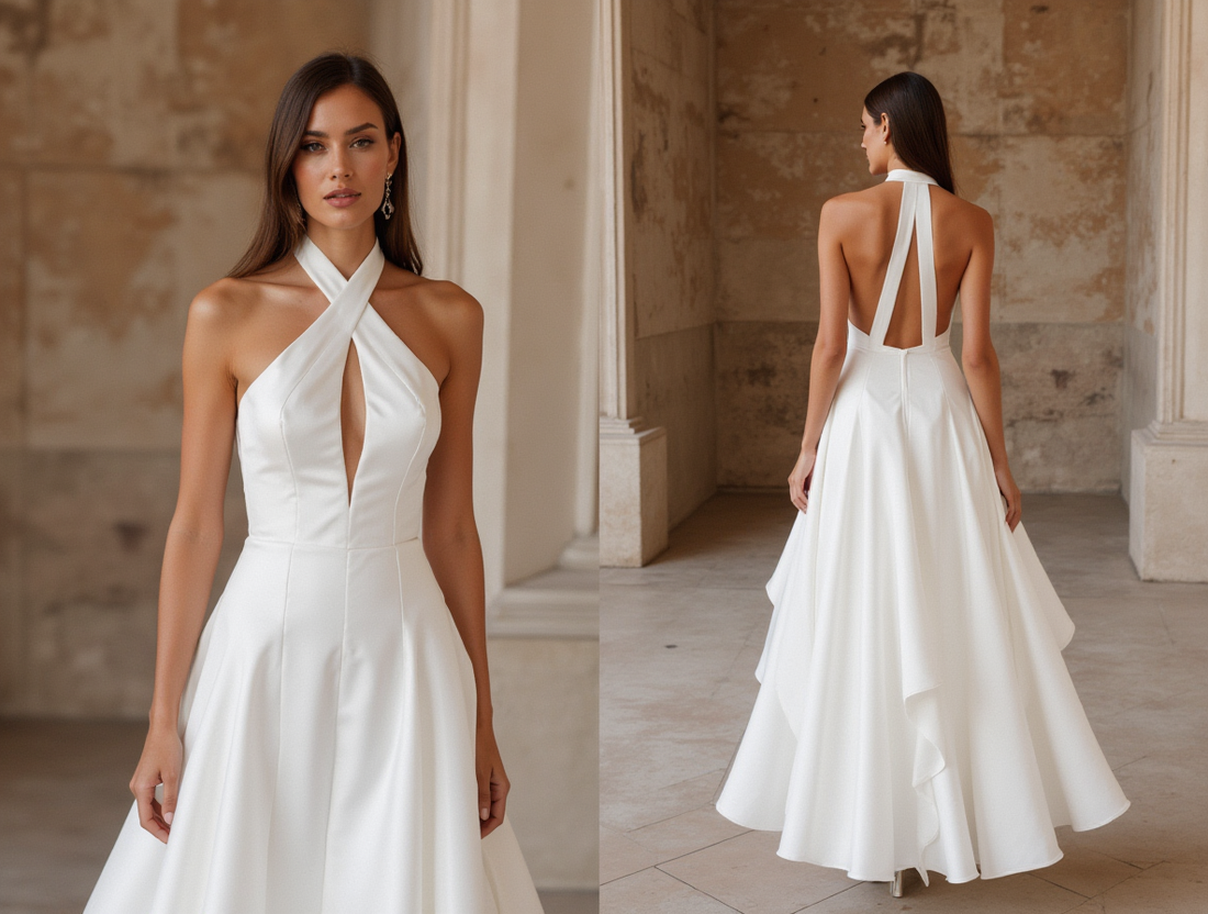 Romantic White A-Line Wedding Dress with a Full Skirt for a Princess Look