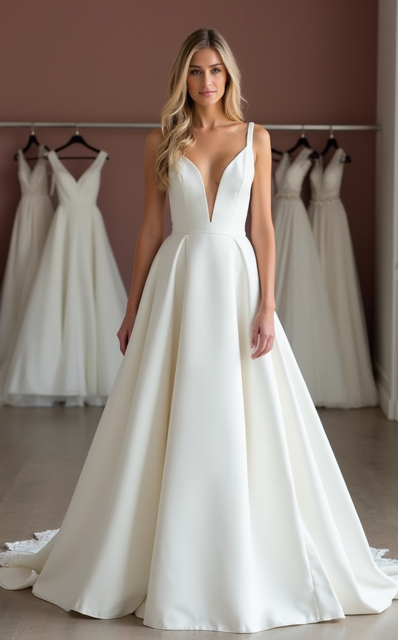 White Princess Wedding Dress for Winter Brides Wanting a Grand Gown
