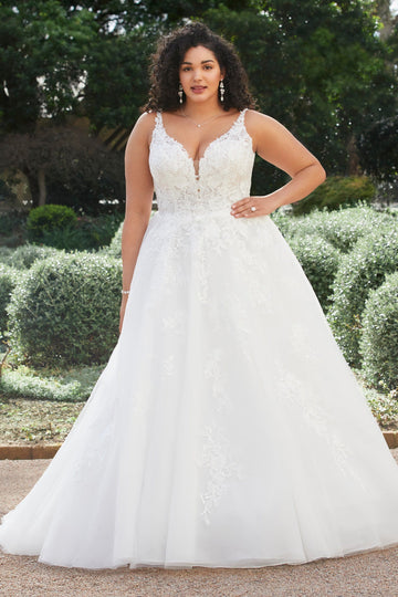 Wedding Dresses For Woman Plus Size Elegant V Neck Sleeveless Backless Bridal Gowns A Line Vestidos Novias Boda