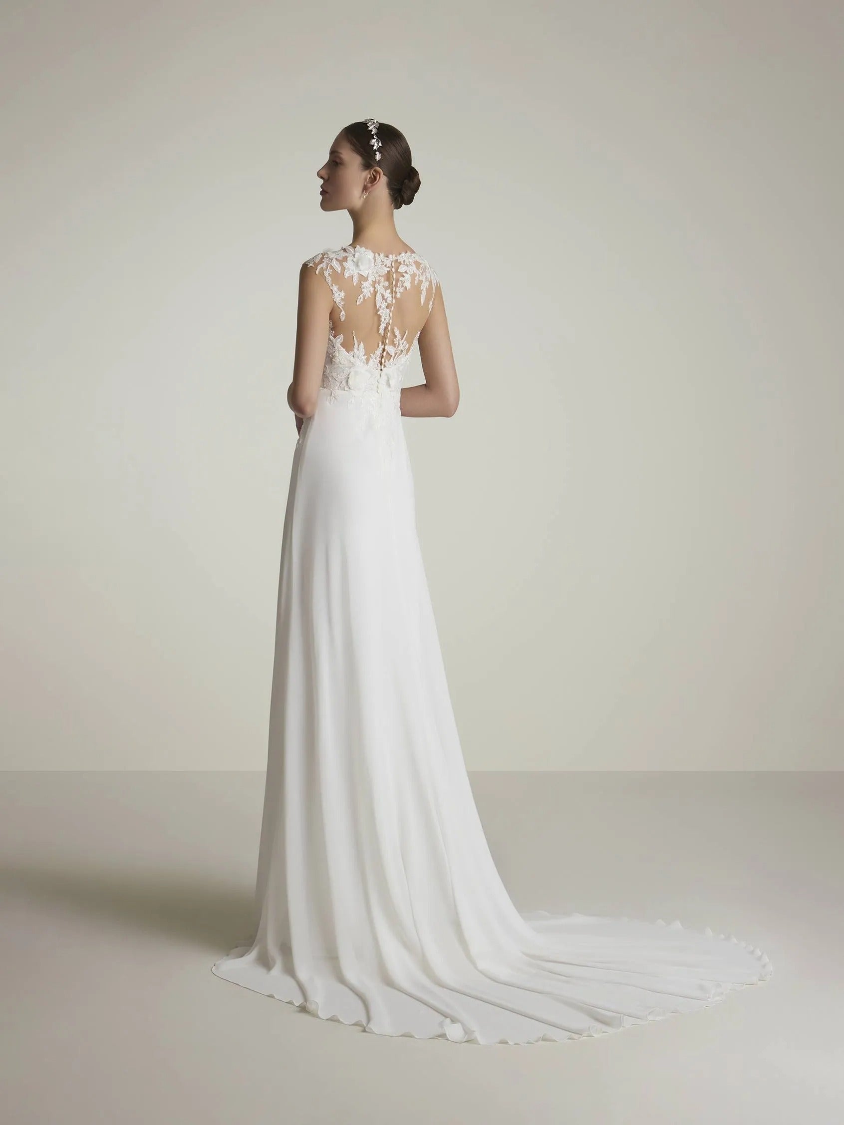 Scollatura a cuore con maniche a cappuccio in abito da sposa in chiffon moderno principessa bianco satinato vestido de nolia brow court treno di treno maniche da sposa sirena da sposa