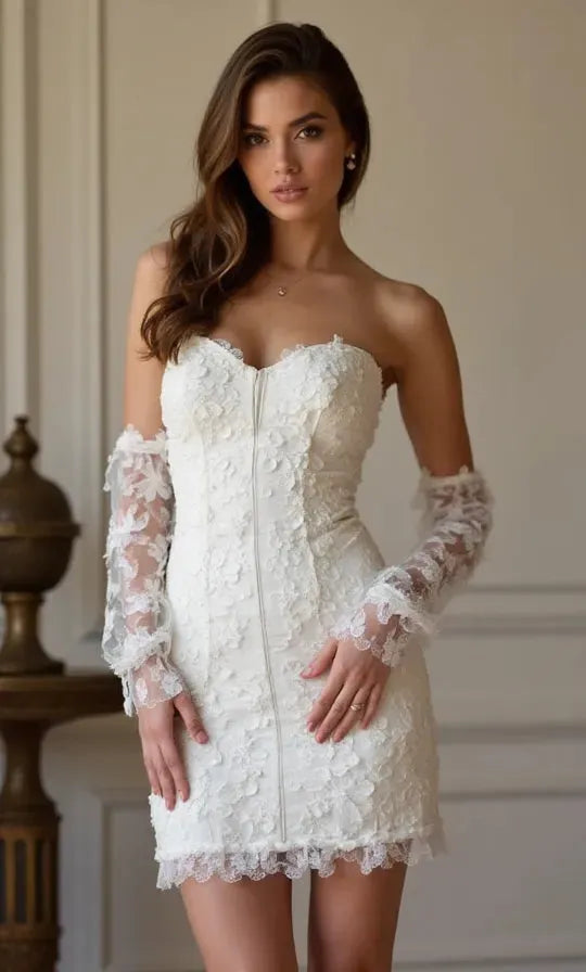 Short Wedding Dress with Classic Charm and Modern Elegance