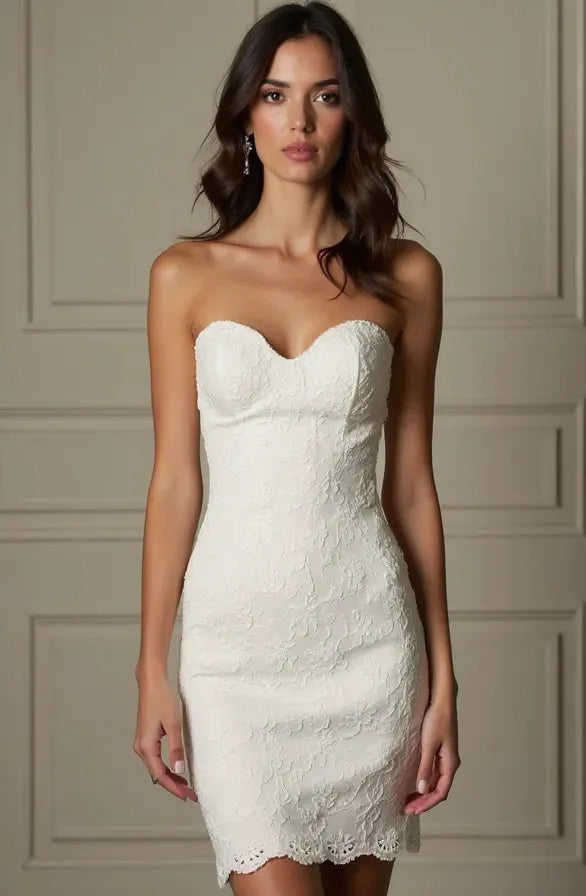 Short Wedding Dress with Stunning Details for Trendy Brides