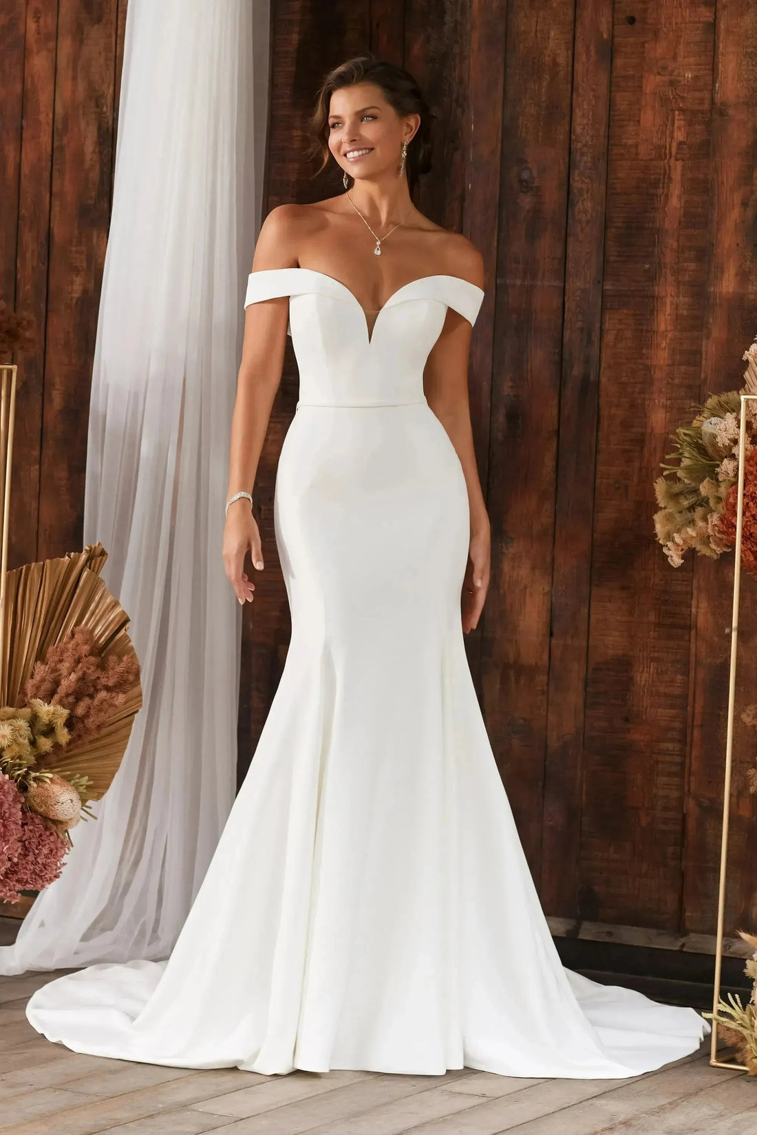 Elegant Mermaid Wedding Dress Women Open Back Off The Shoulder Sweetheart Simple Bridal Gown Sweep Train Vestidos De Noiva custom color