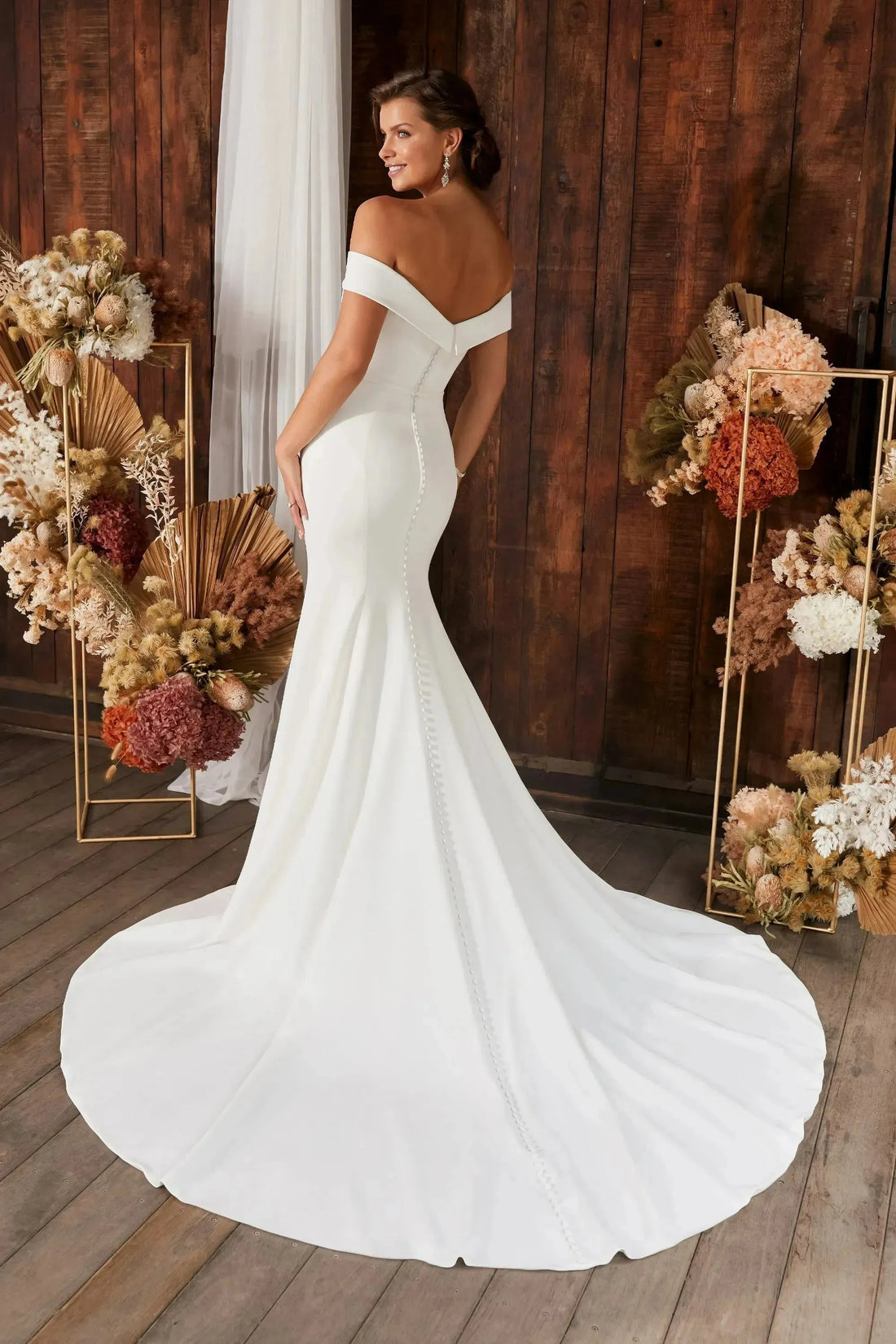 Elegant Mermaid Wedding Dress Women Open Back Off The Shoulder Sweetheart Simple Bridal Gown Sweep Train Vestidos De Noiva custom color